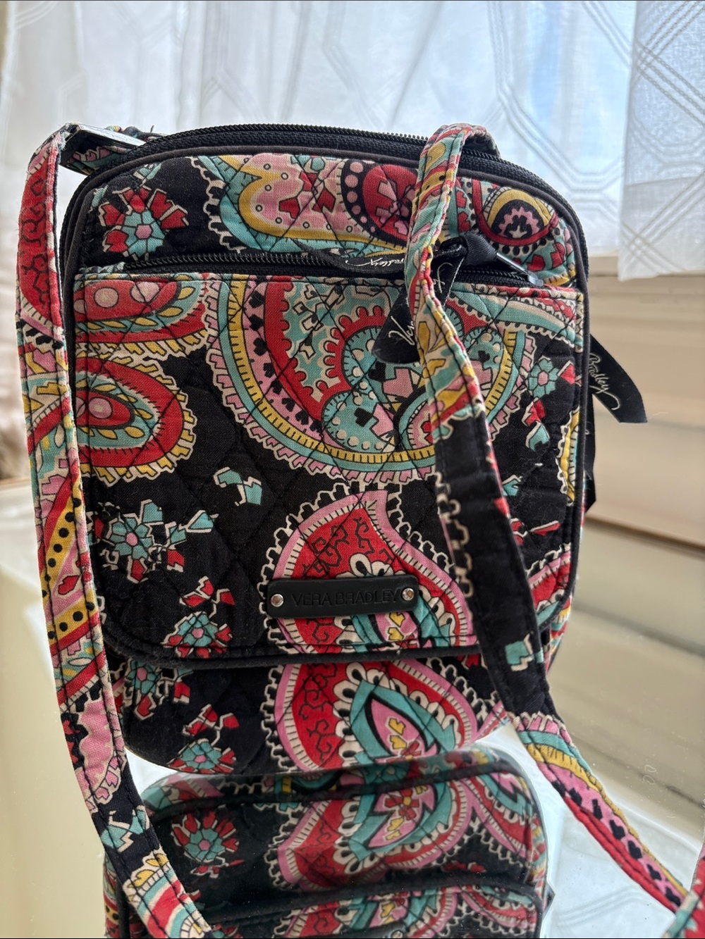 Vera Bradley Parisian Paisley Mini Quilted Crossbody Bag Purse Card Holder Exec